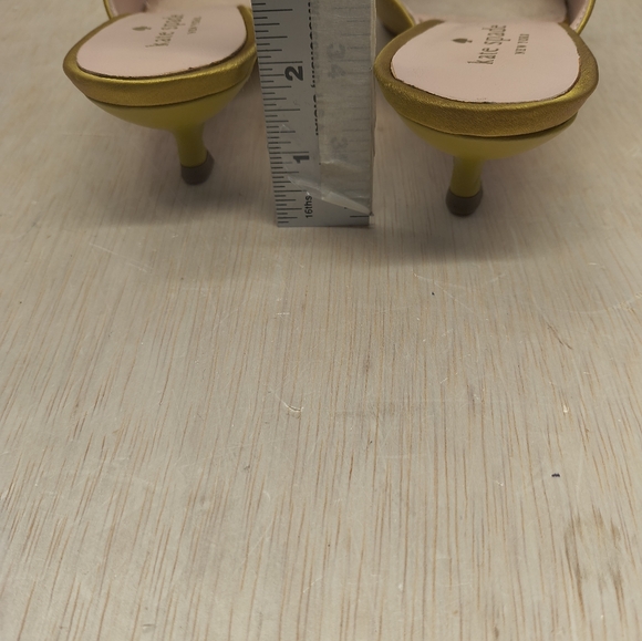 Kate Spade Darlene Yellow Satin Bow Jewel Pointed Toe Kitten Heel Mules Size 8 - Picture 6 of 12